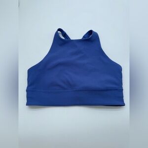 Lululemon Wild Indigo Energy High-Neck Longline Ribbed Bra Medium Support Sz 10